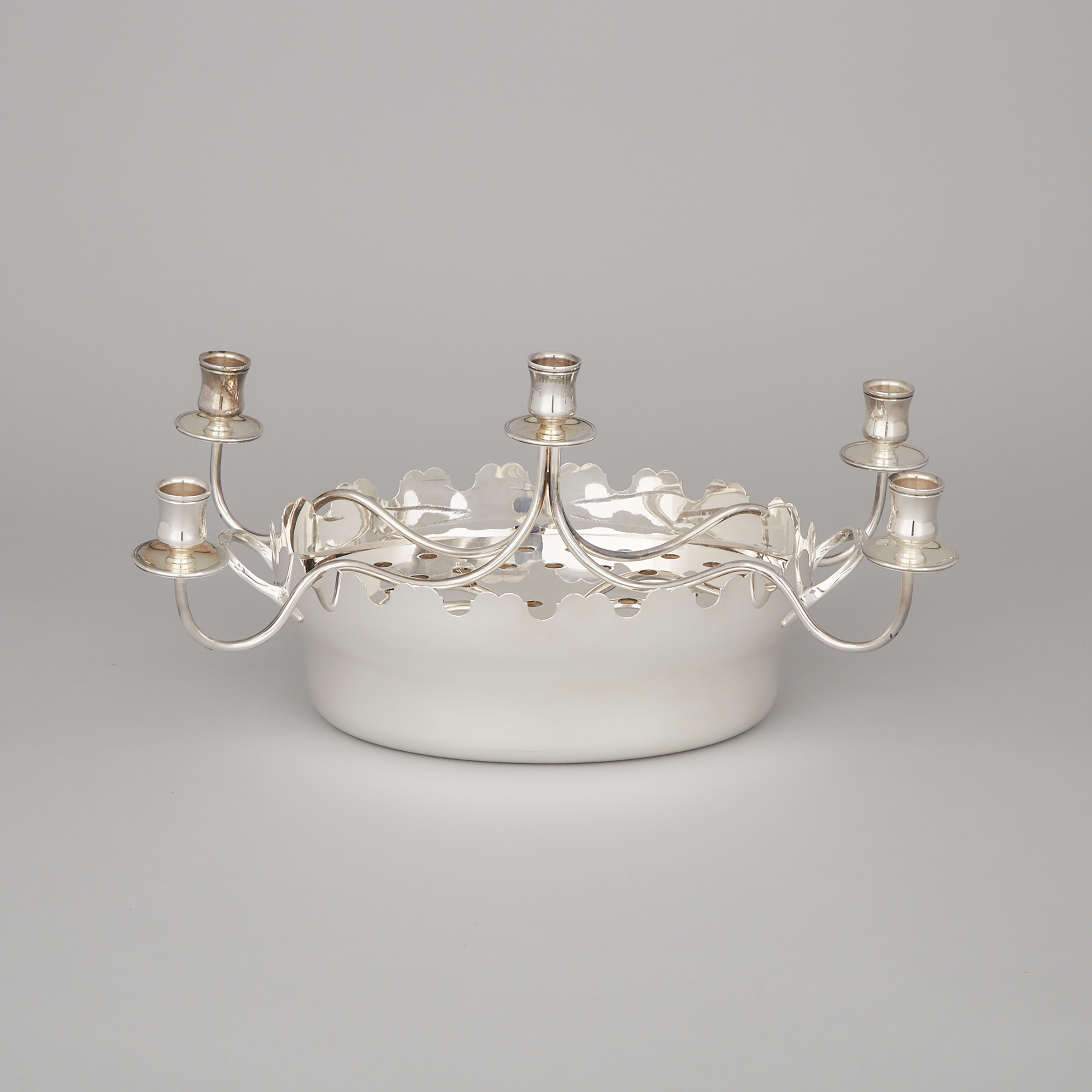 French Silver Plated Centrepiece with Candelabra, 20th century