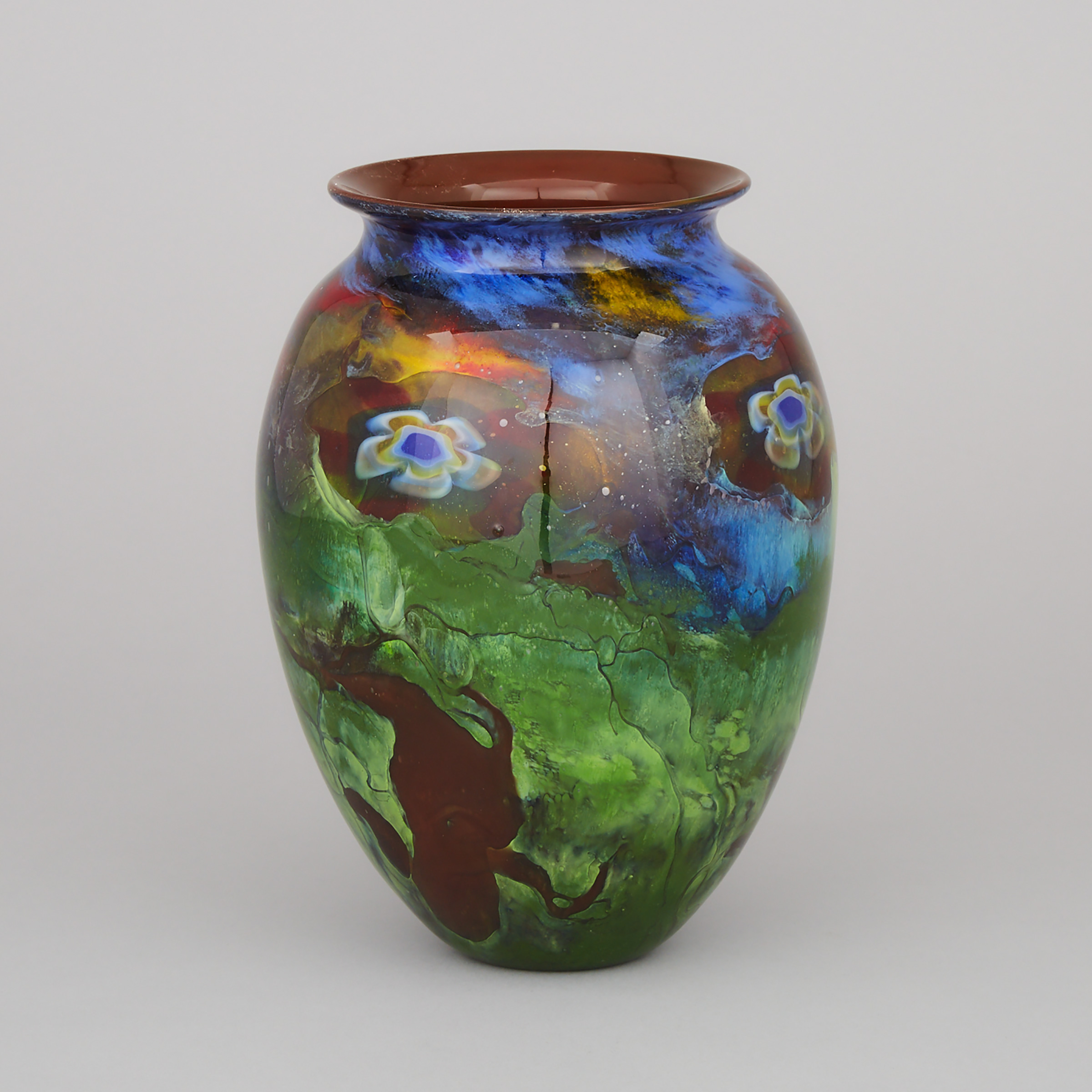 Karl Schantz (American-Canadian, b.1944), Marquetry Glass Vase, 1977