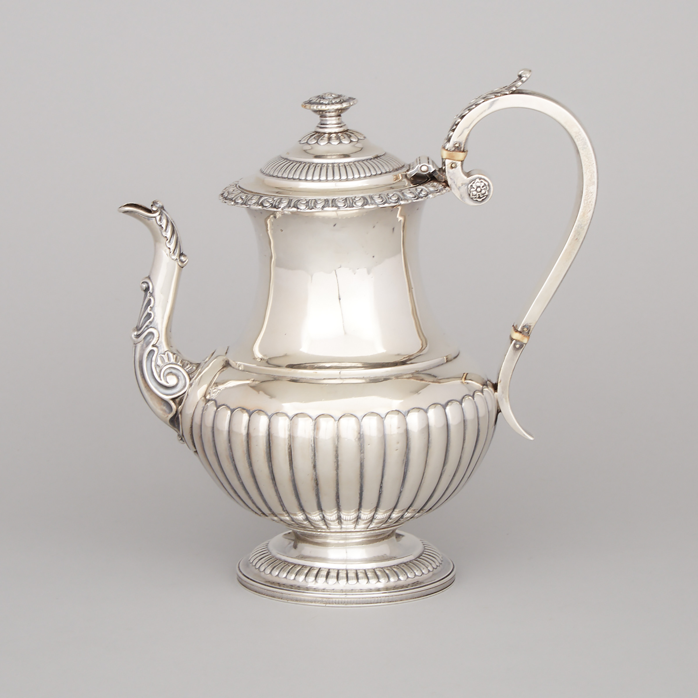 William IV Scottish Silver Coffee Pot, Robert Gray & Son, Glasgow, 1835
