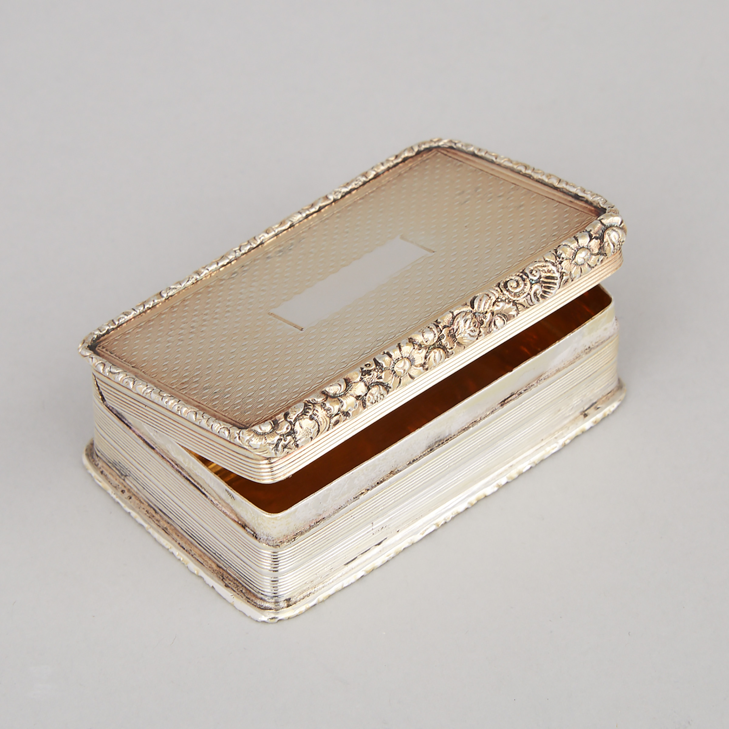 George III Silver Rectangular Snuff Box, Matthew Linwood, Birmingham, c.1810
