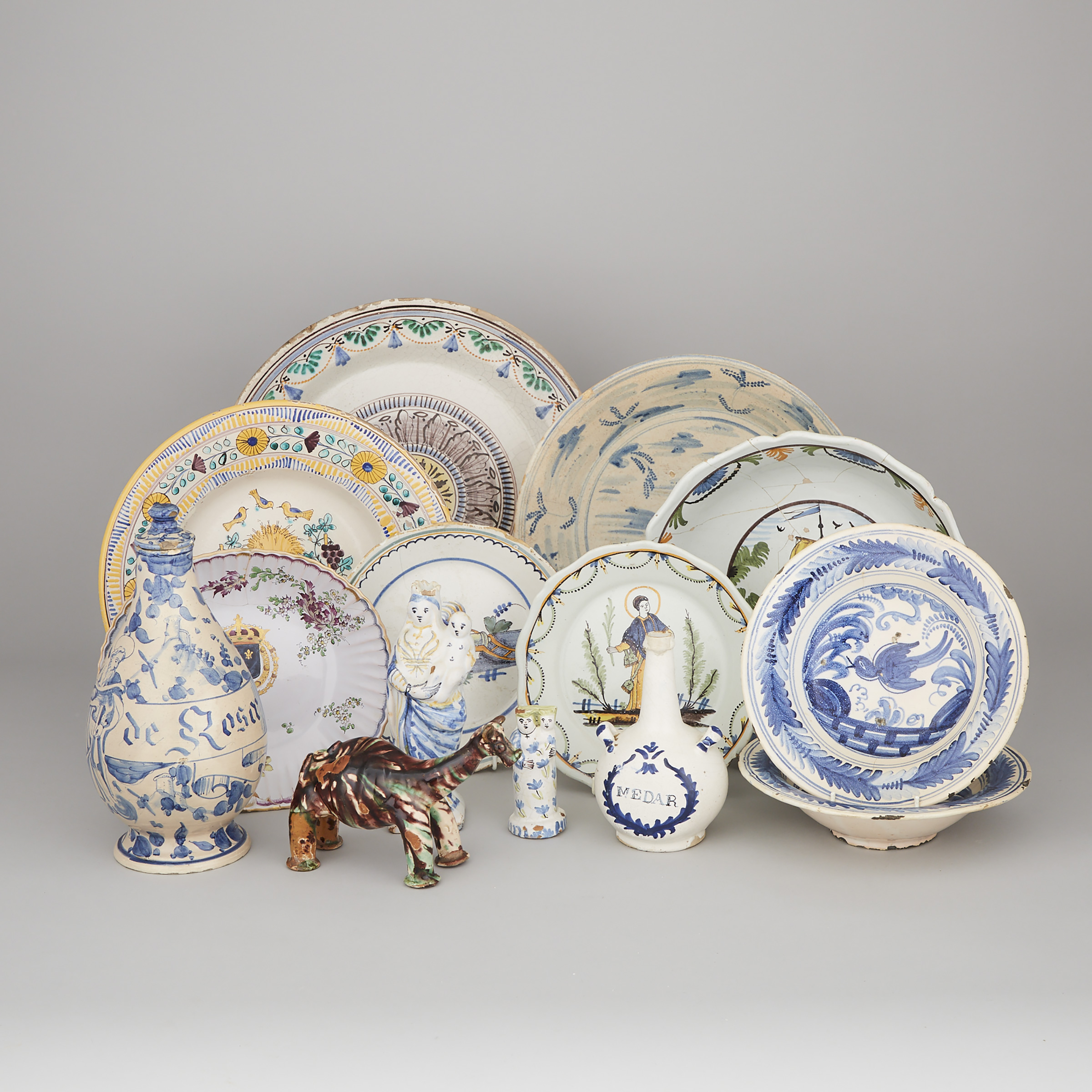 Group of Mainly South European Pottery, 18th-20th century