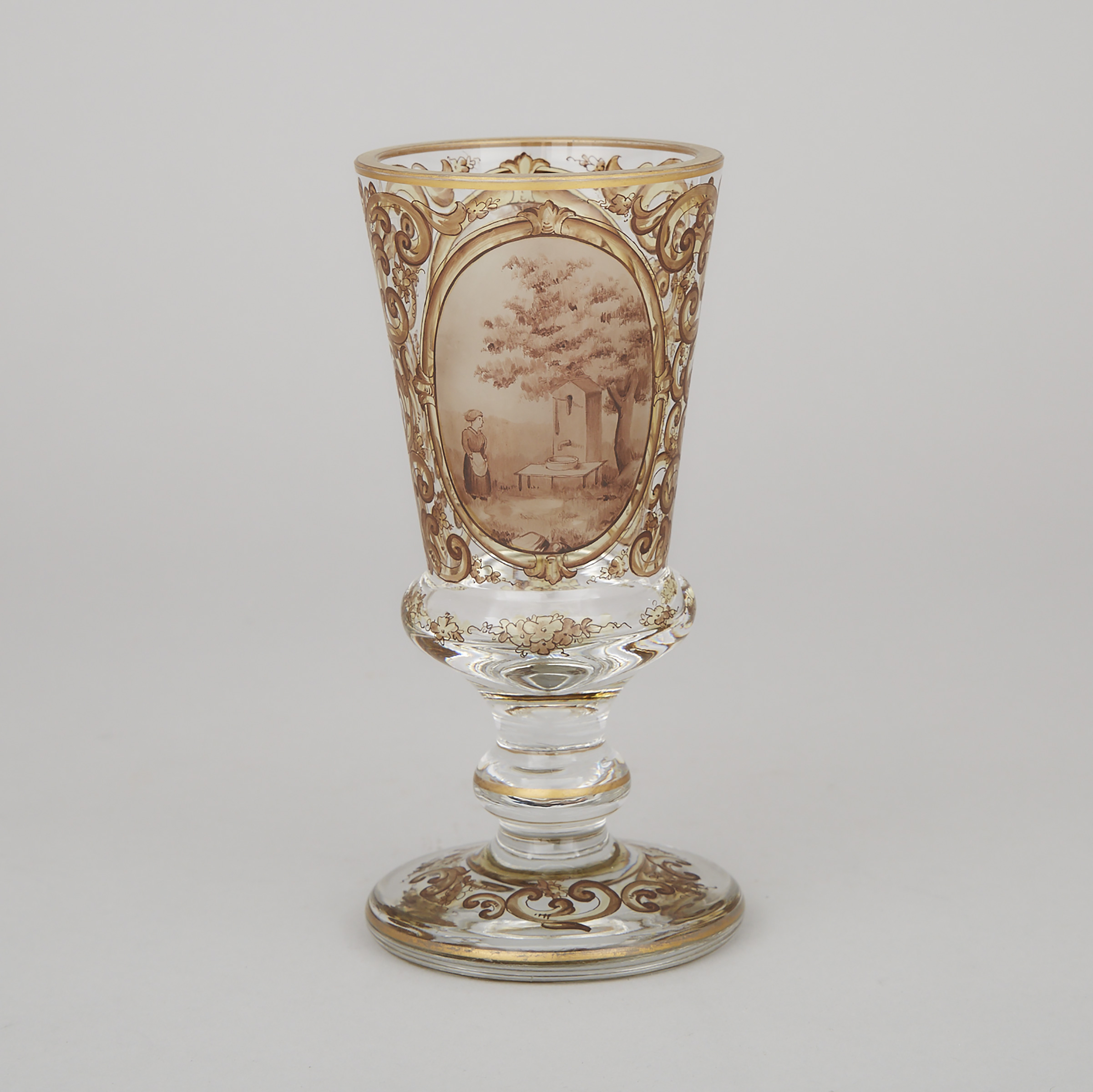 Bohemian Enameled and Gilt Glass Goblet, mid-19th century