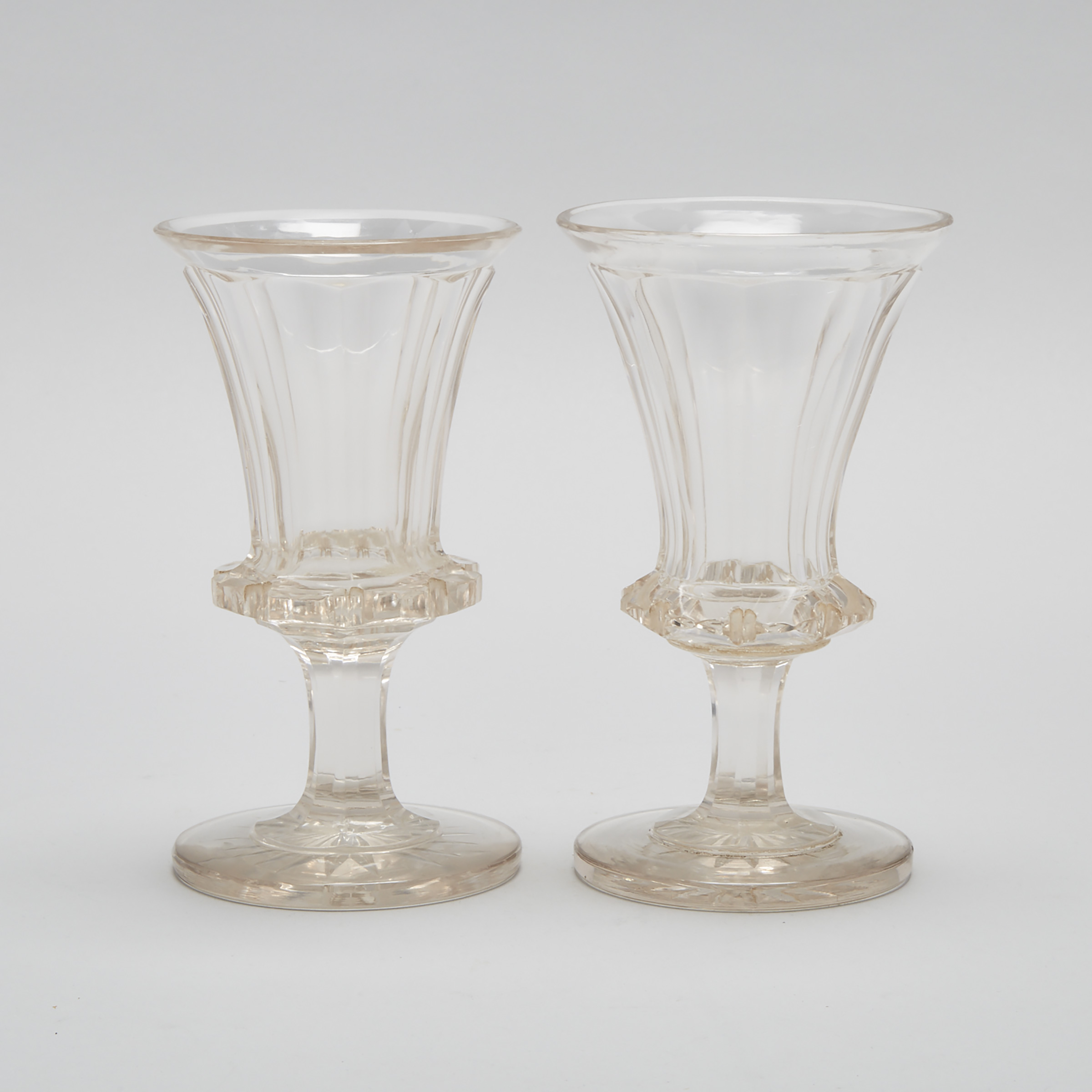 Pair of Bohemian Cut Glass Goblets, mid-19th century