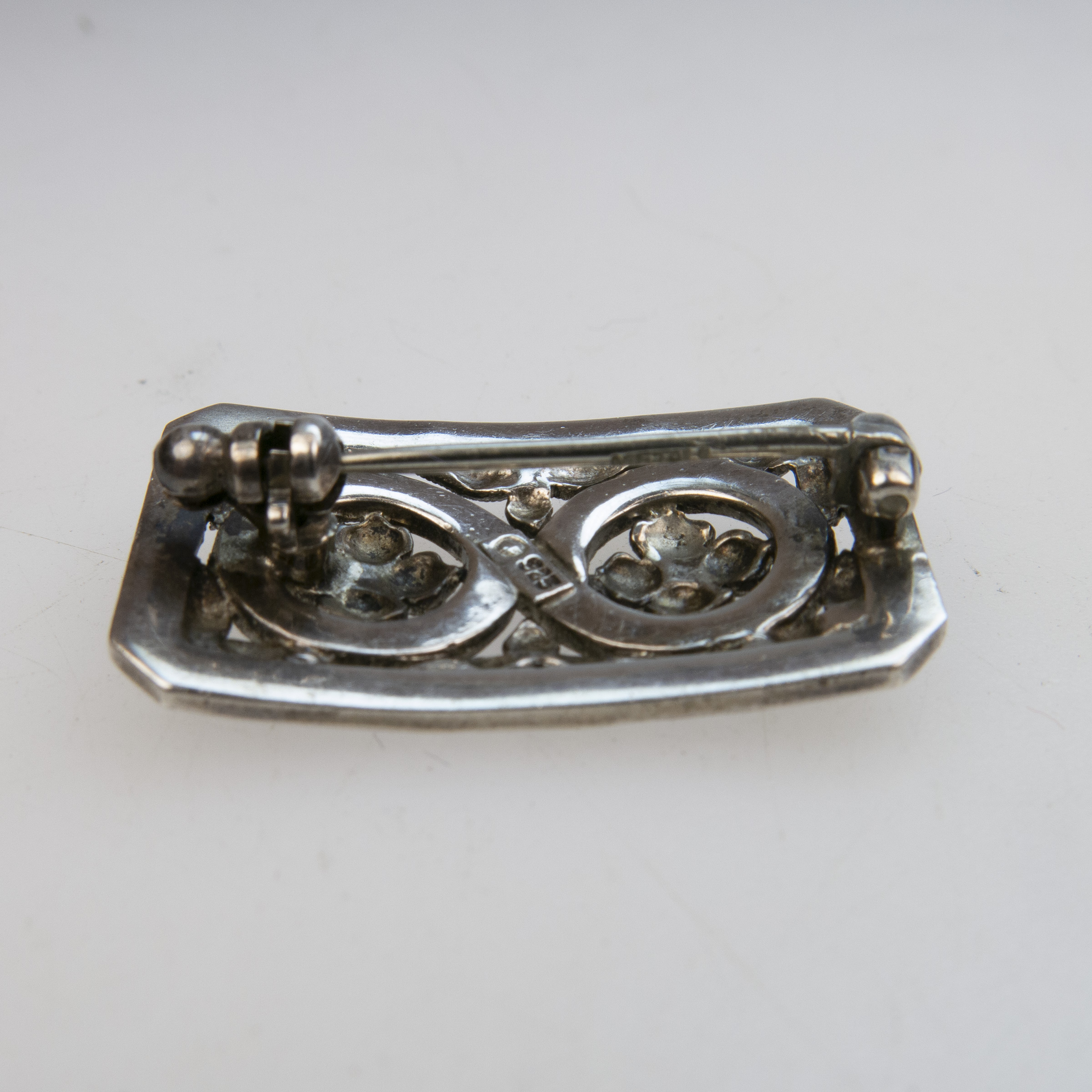 Theodor Fahrner German Sterling Silver Rectangular Brooch