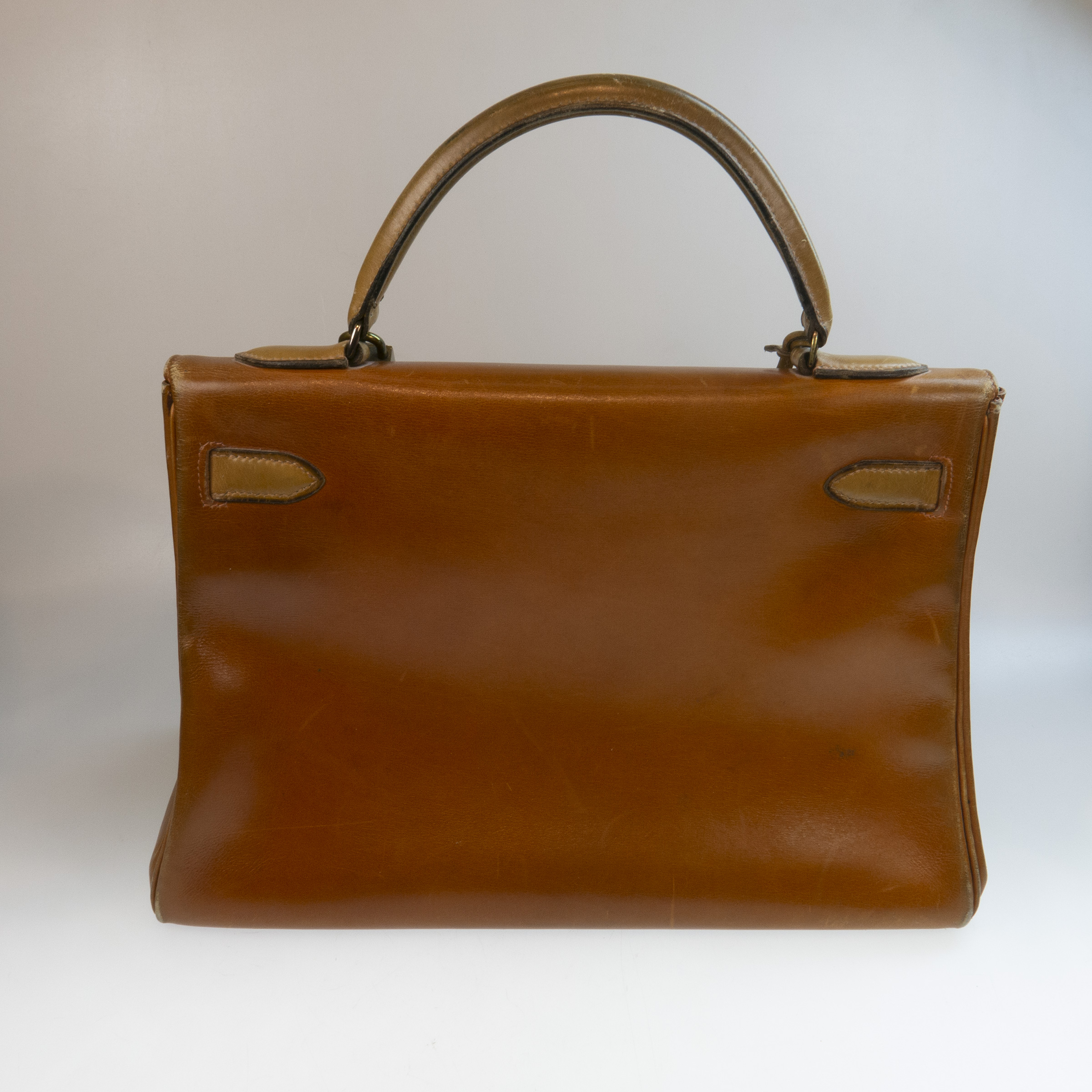 Hermes Kelly Top Handle Gold Leather Bag