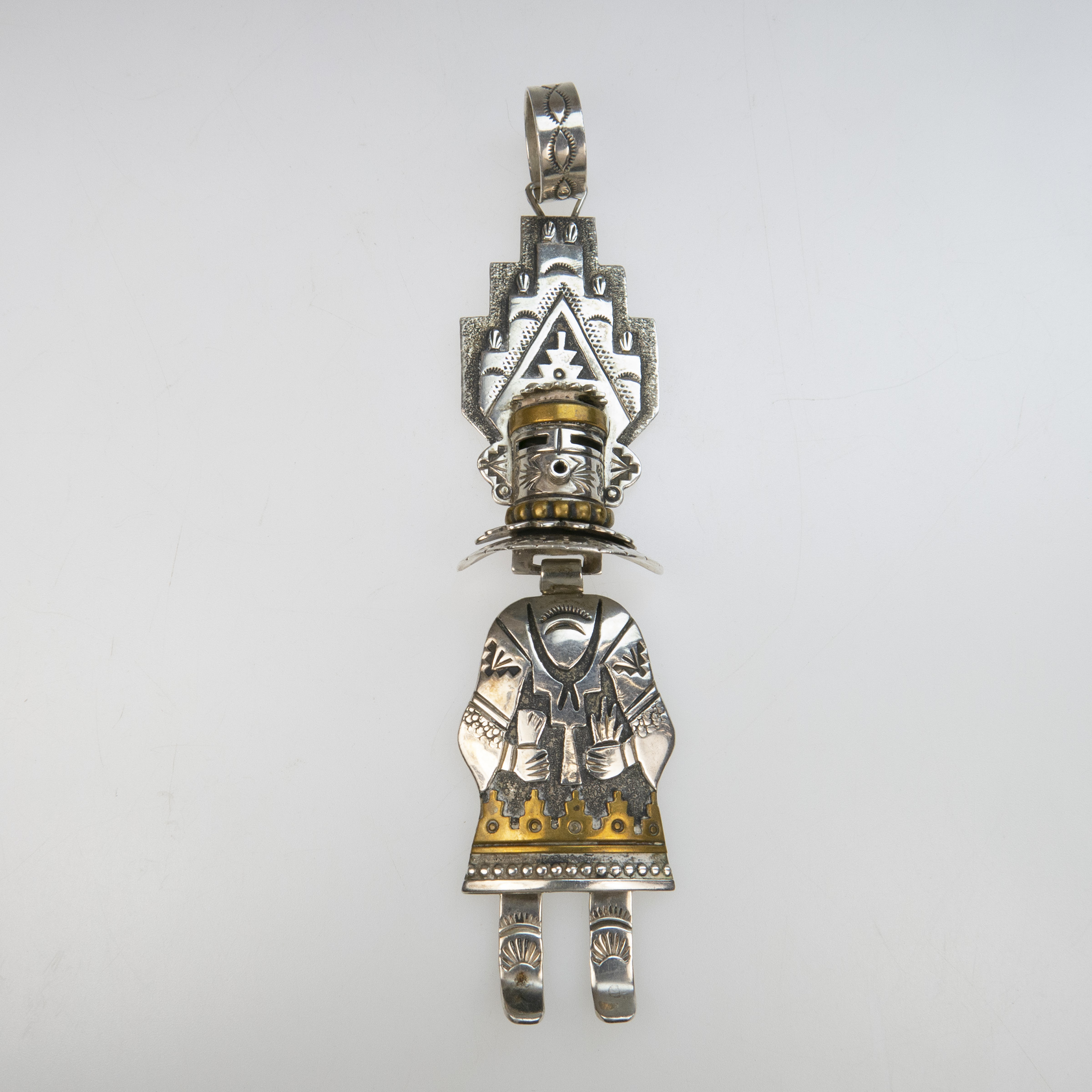 Tommy Singer Navajo Silver With Gold Overlay Pendant