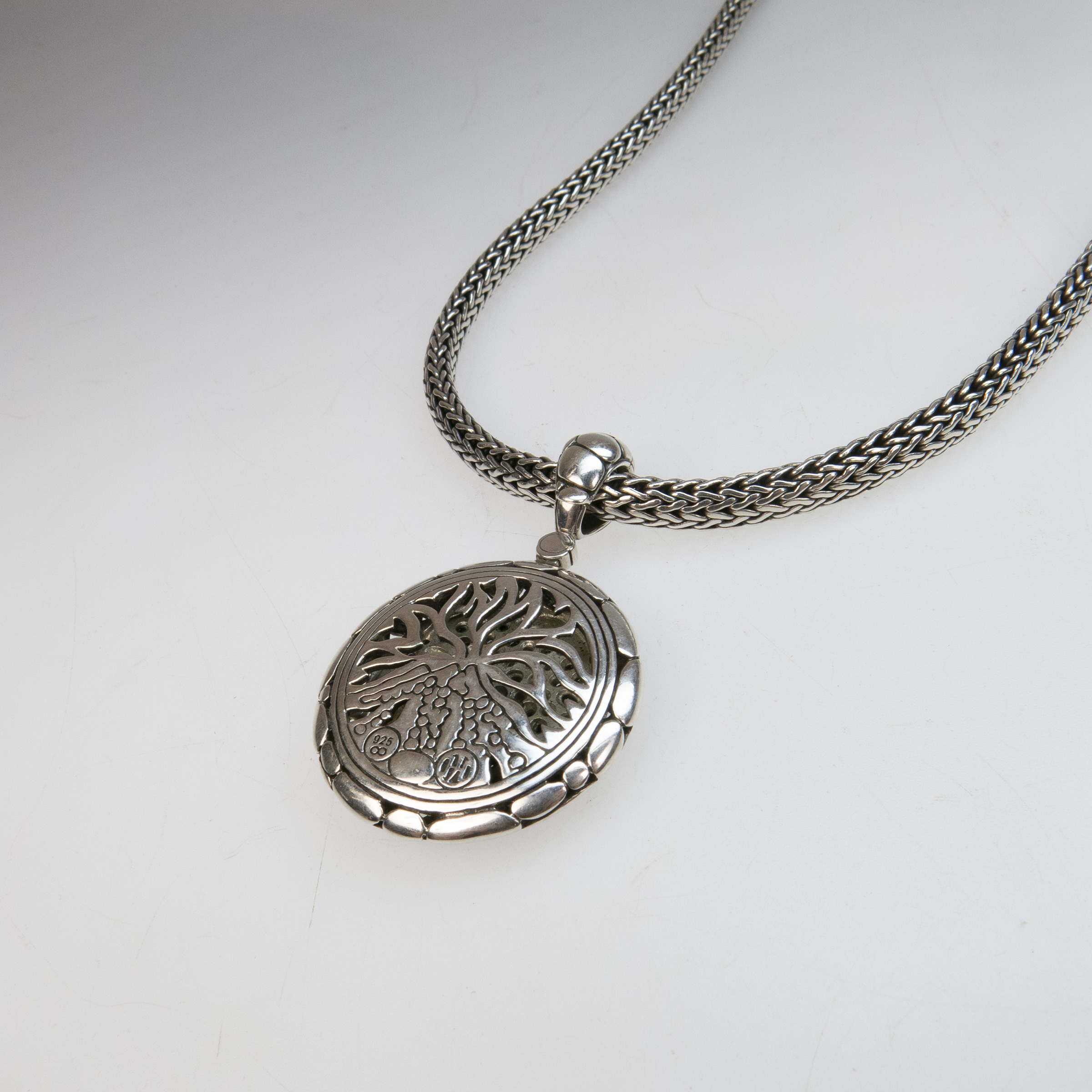 John Hardy American Sterling Silver Circular Pendant And Chain