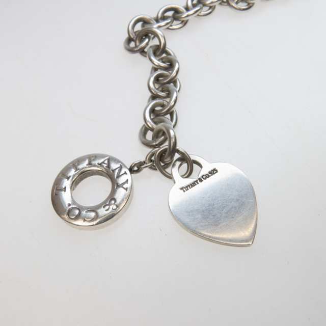 Tiffany & Co. Sterling Silver Circular Link Chain With Heart-Shaped Tag