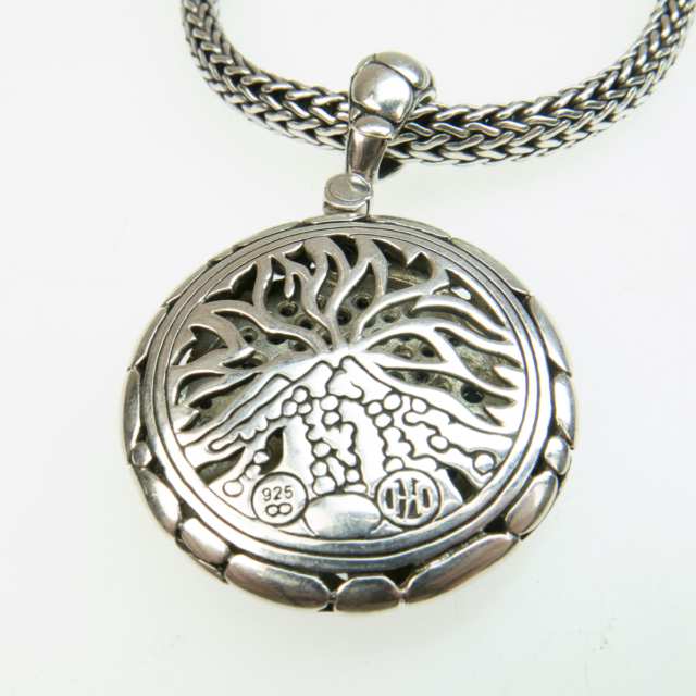 John Hardy American Sterling Silver Circular Pendant And Chain
