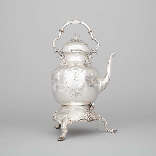 Victorian Silver Plated Kettle on Stand, mid-19th century