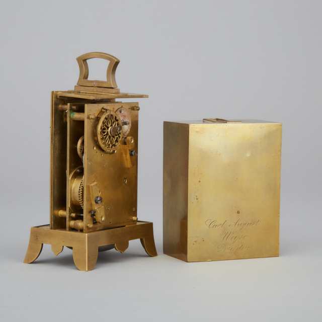 German Carriage Alarm Clock, August Carl Weisse, Dresden, c.1830