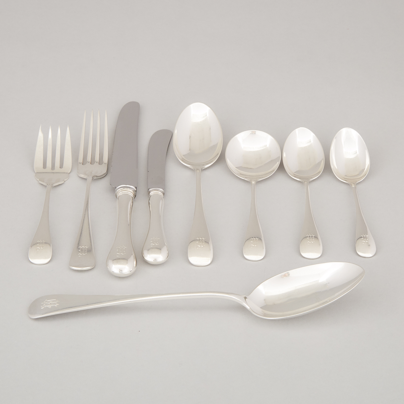 Mainly Canadian Silver 'Old English' Pattern Flatware Service, Henry Birks & Sons, Montreal, Que., 20th century