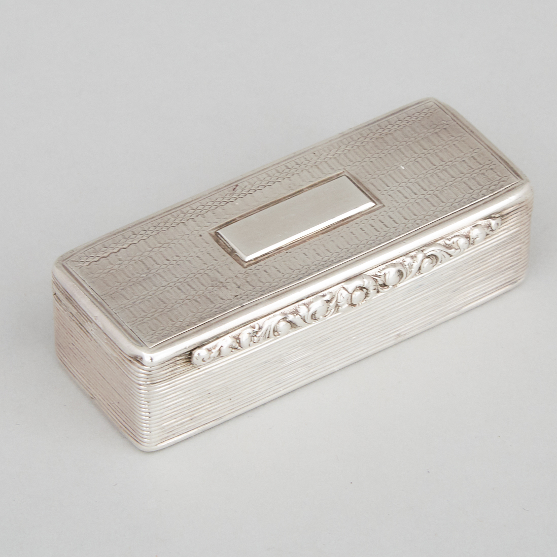 William IV Silver Rectangular Snuff Box, Edward Smith, Birmingham, 1836