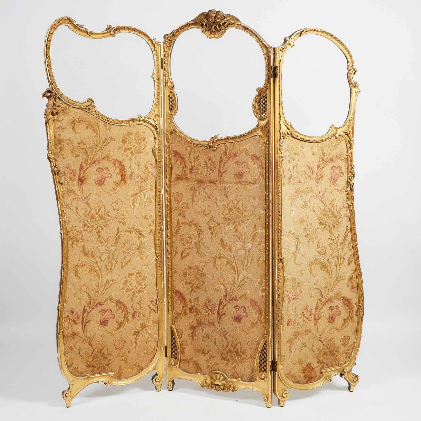 Louis XV Style Three Fold Paravent Screen, mid 20th century