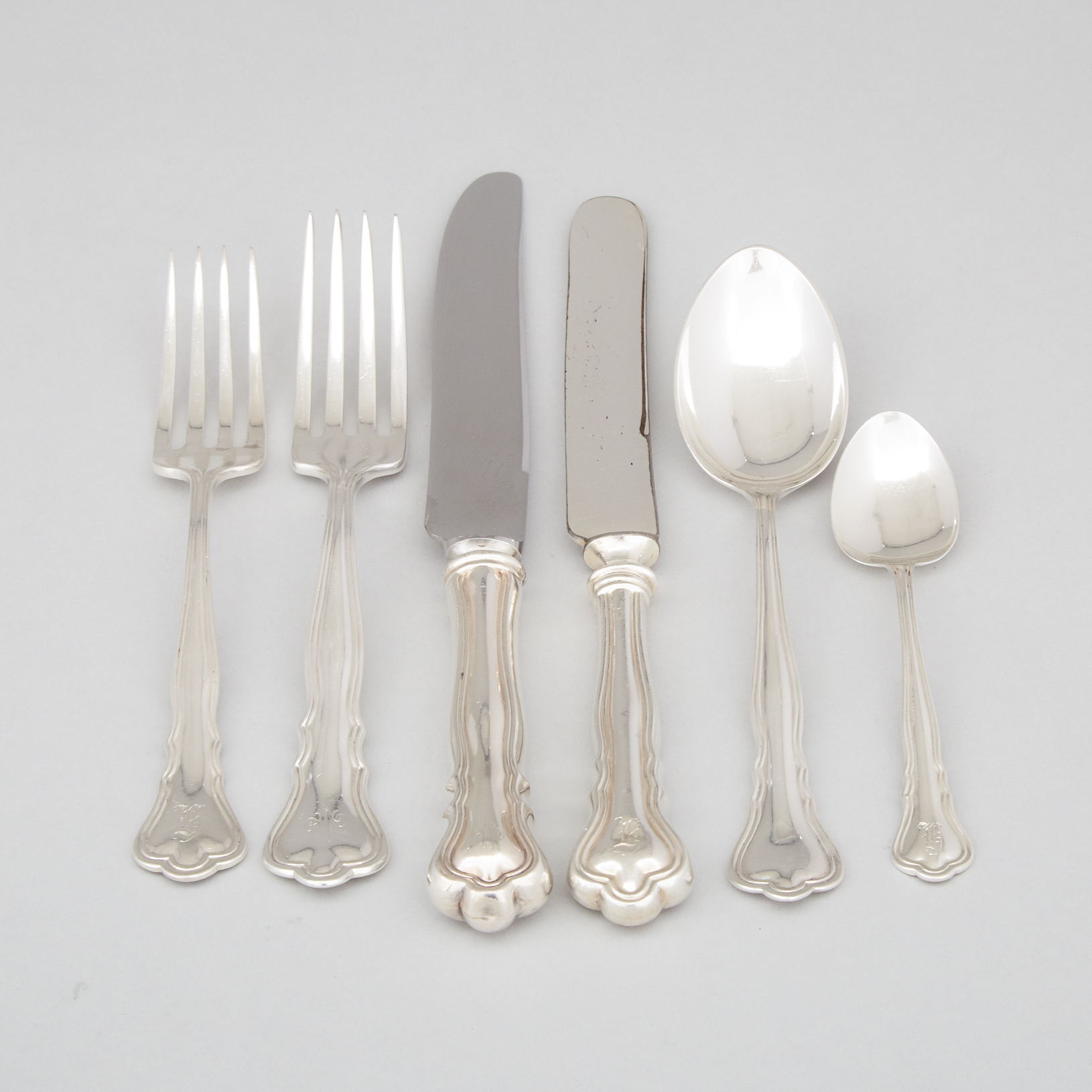 Canadian Silver 'Chippendale' Pattern Flatware Service, P.W. Ellis & Co., Toronto, early 20th century