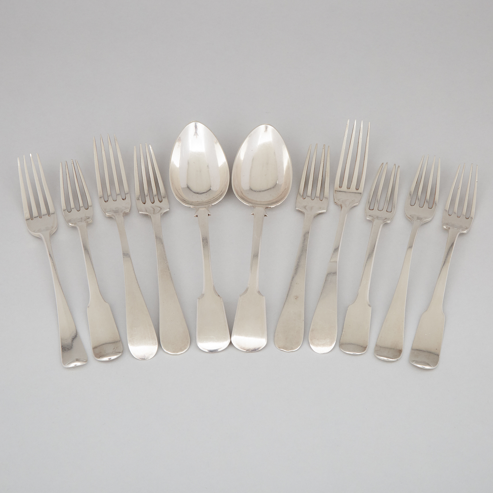 Group of Mainly Maltese Silver Flatware, late 18th/19th century