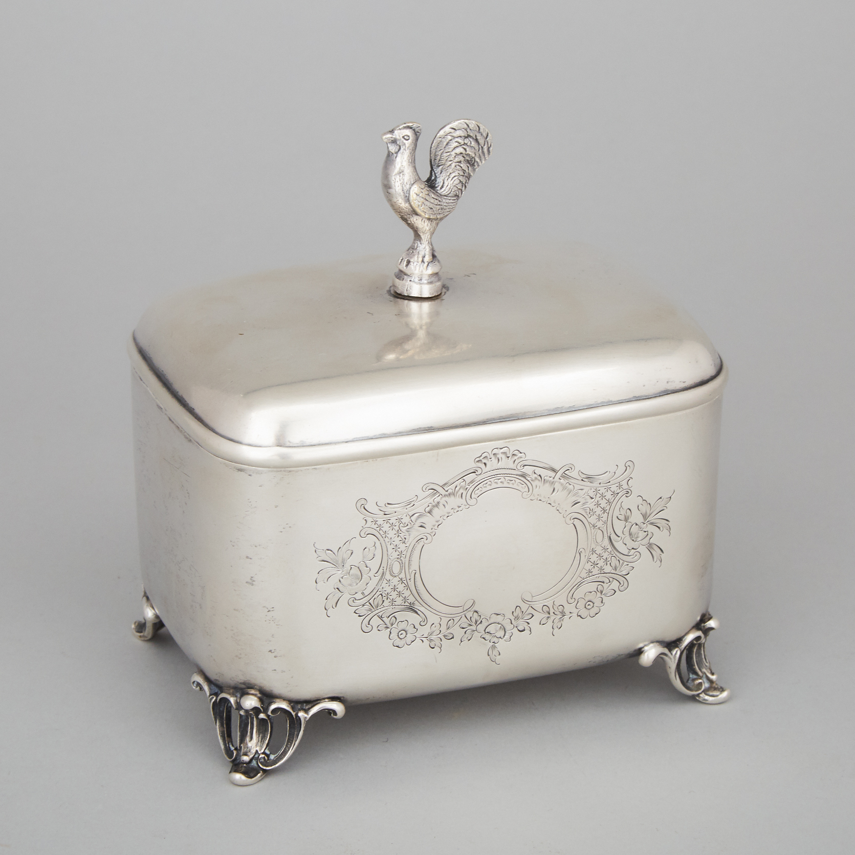 German Silver Sugar Box, c.1900
