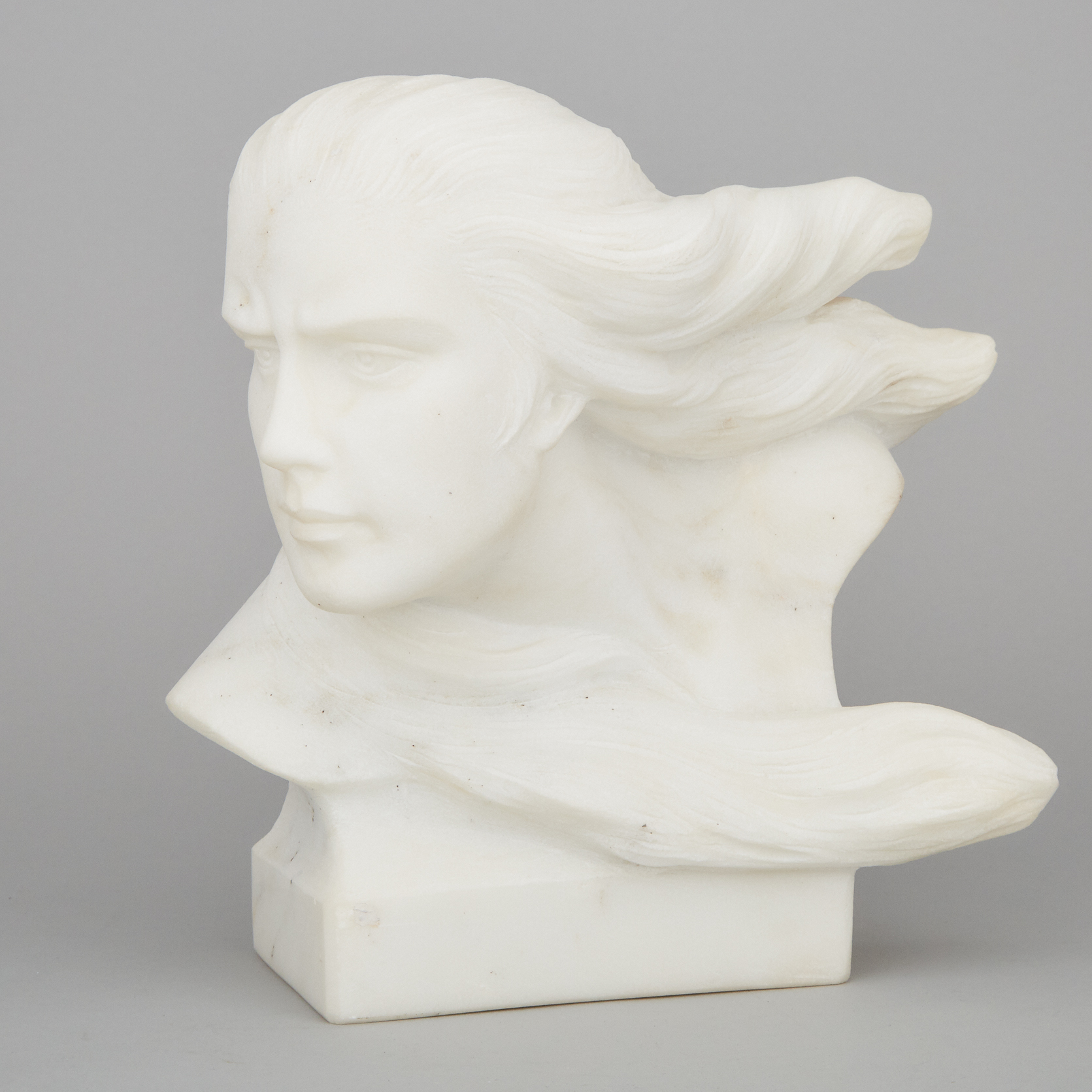 Continental School Marble Head of a Goddess, mid 20th century