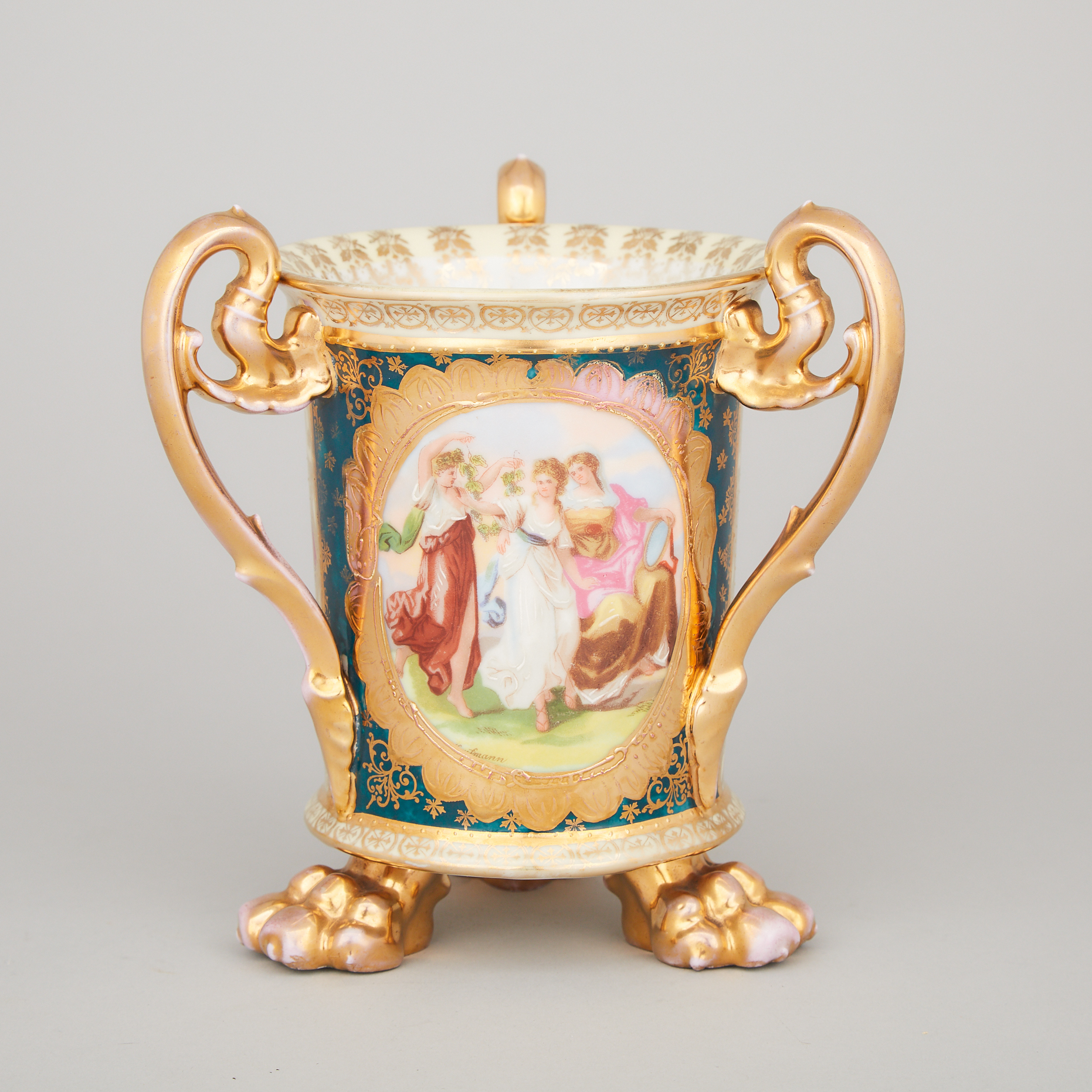 'Vienna' Tyg or Three-Handled Loving Cup, late 19th century
