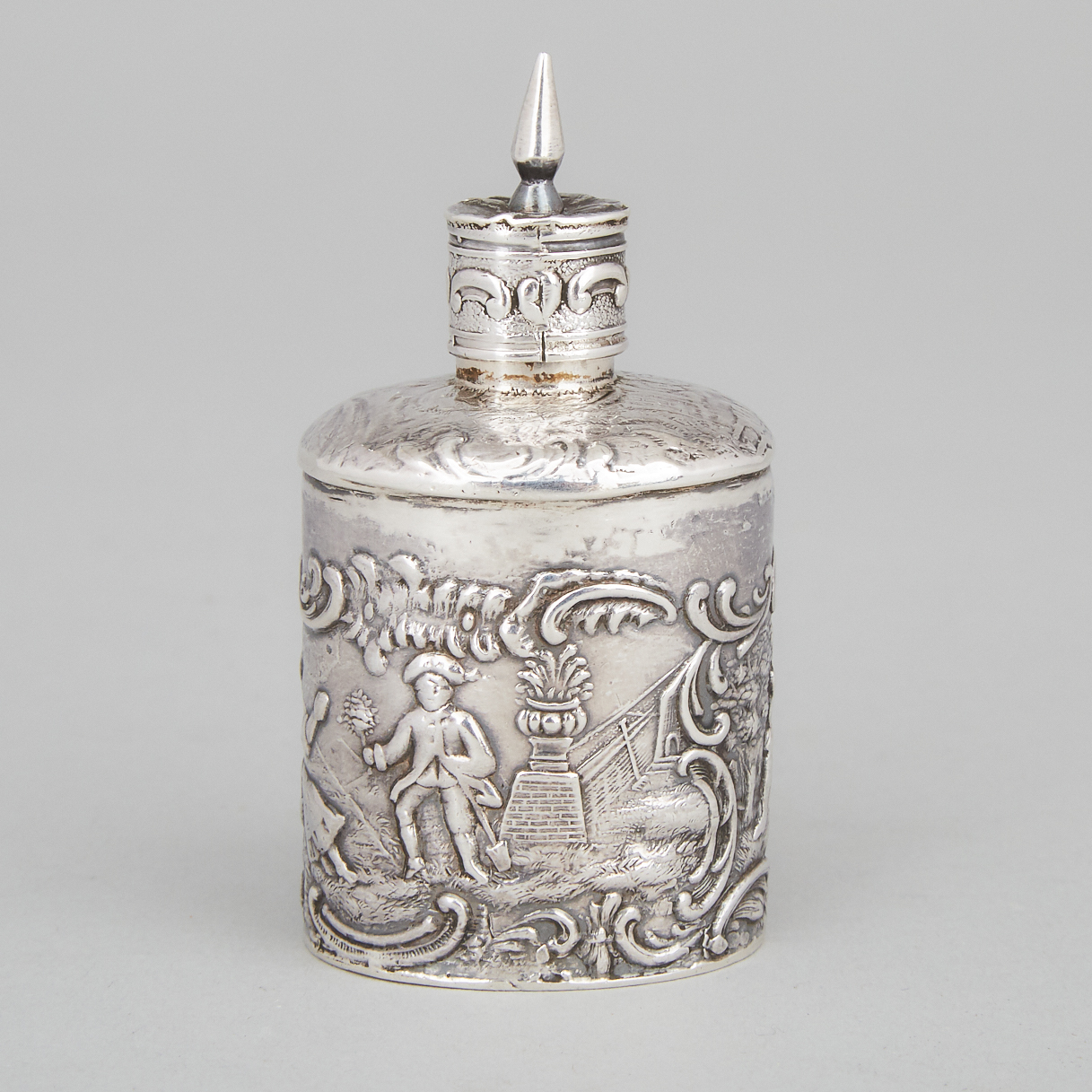 Continental Silver Miniature Canister, probably Hanau, c.1890