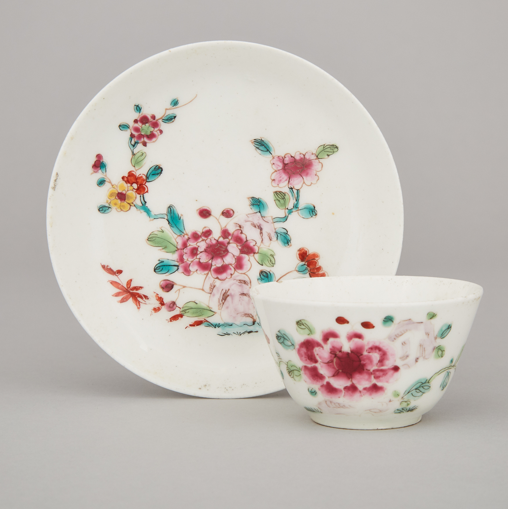 Bow Tea Bowl and Saucer, c.1756