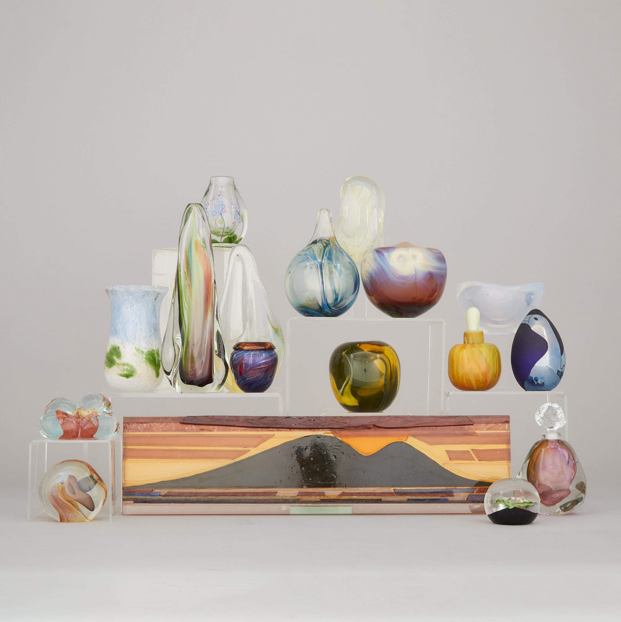 Group of Scandinavian and North American Studio Glass, late 20th century