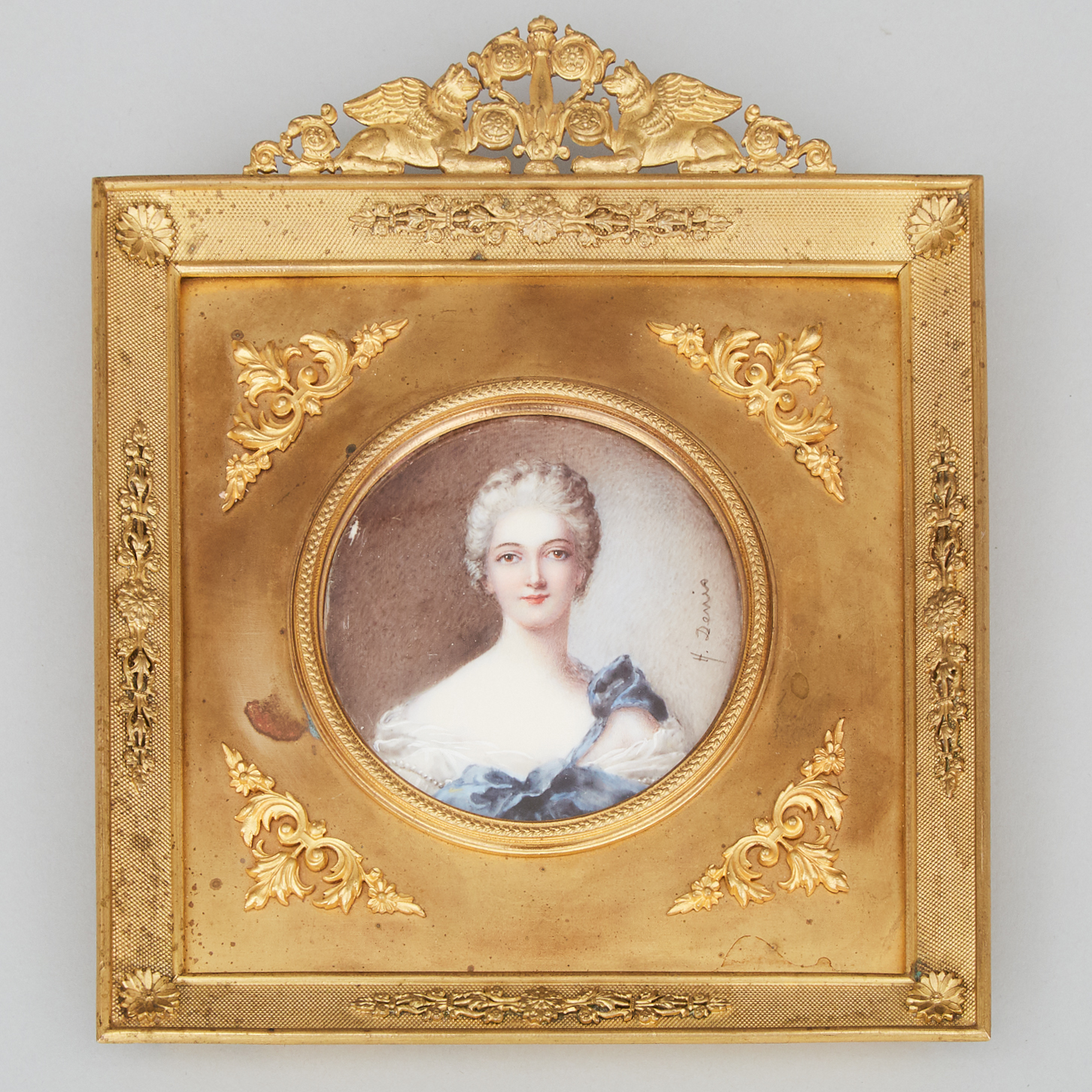 French School Portrait Miniature of a Nobel Woman, early 20th century 