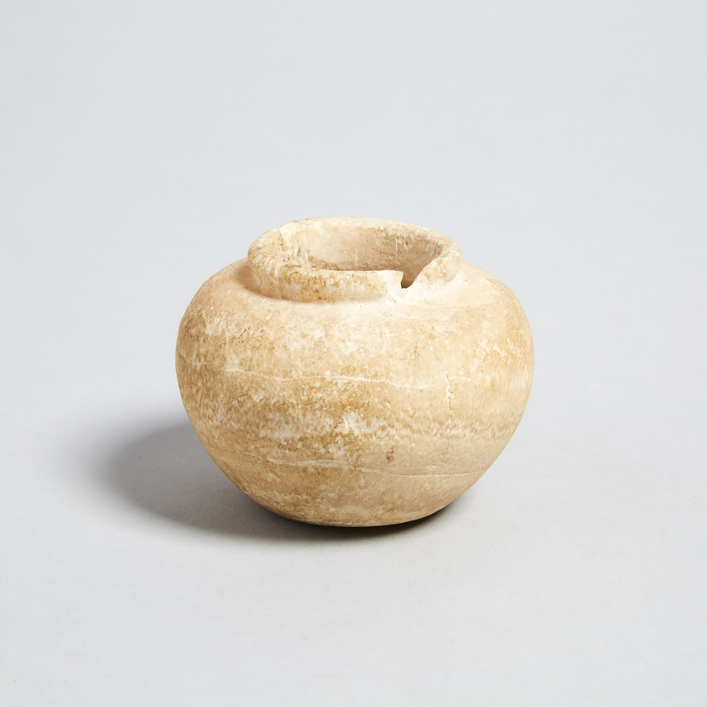 Egyptian Alabaster Kohl Jar, New Kingdom, 1550-1069 B.C.
