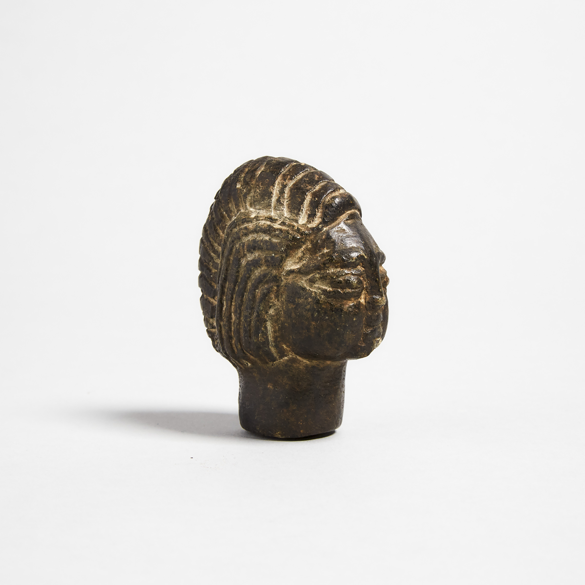 Egyptian Steatite Head of a Man, New Kingdom, 1550-1069