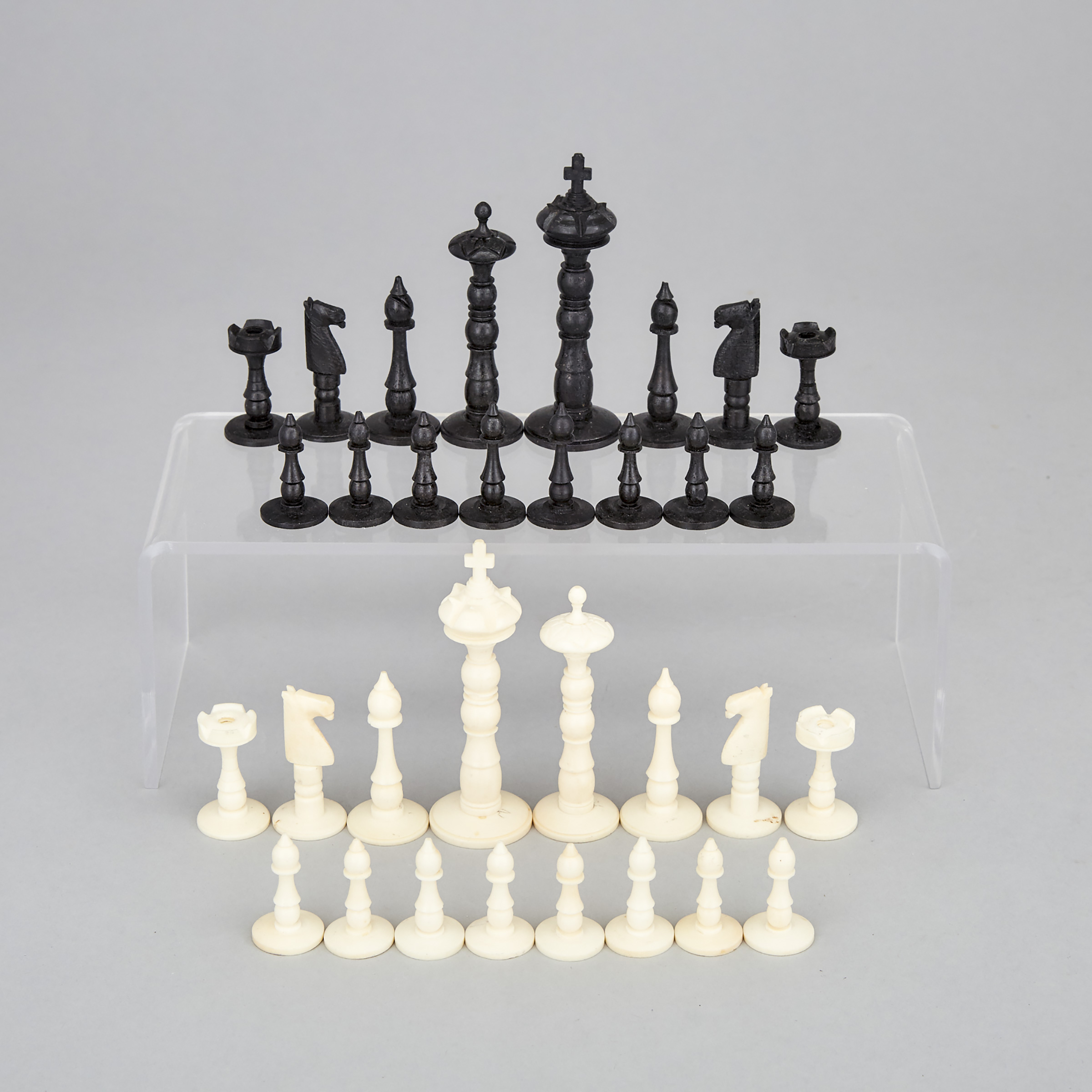 Indian Camel Bone Chess Set, early-mid 20th century