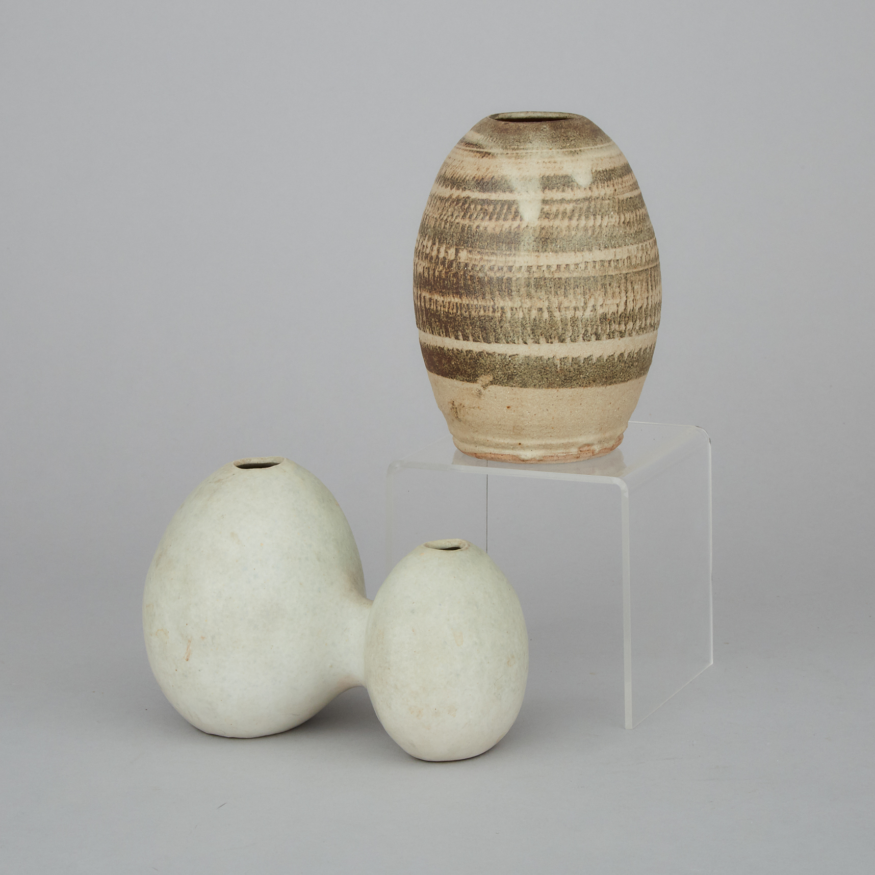 Two Small Ovoid Form Vases, Circa 1960