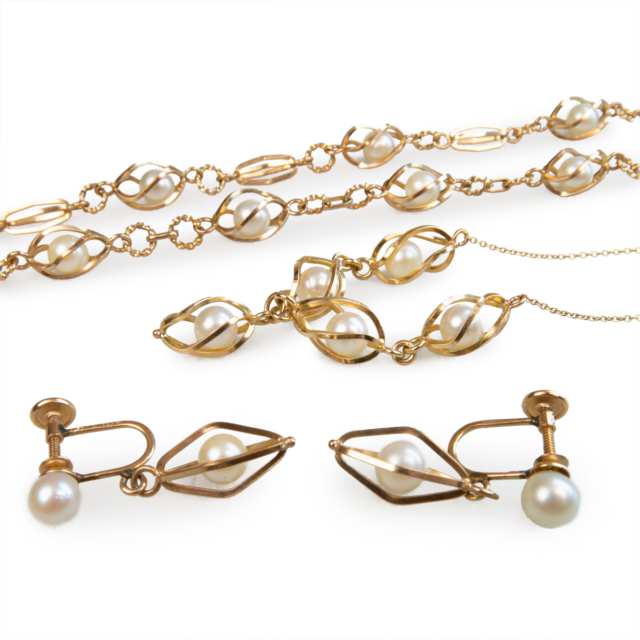 10k Yellow Gold And Pearl Jewellery