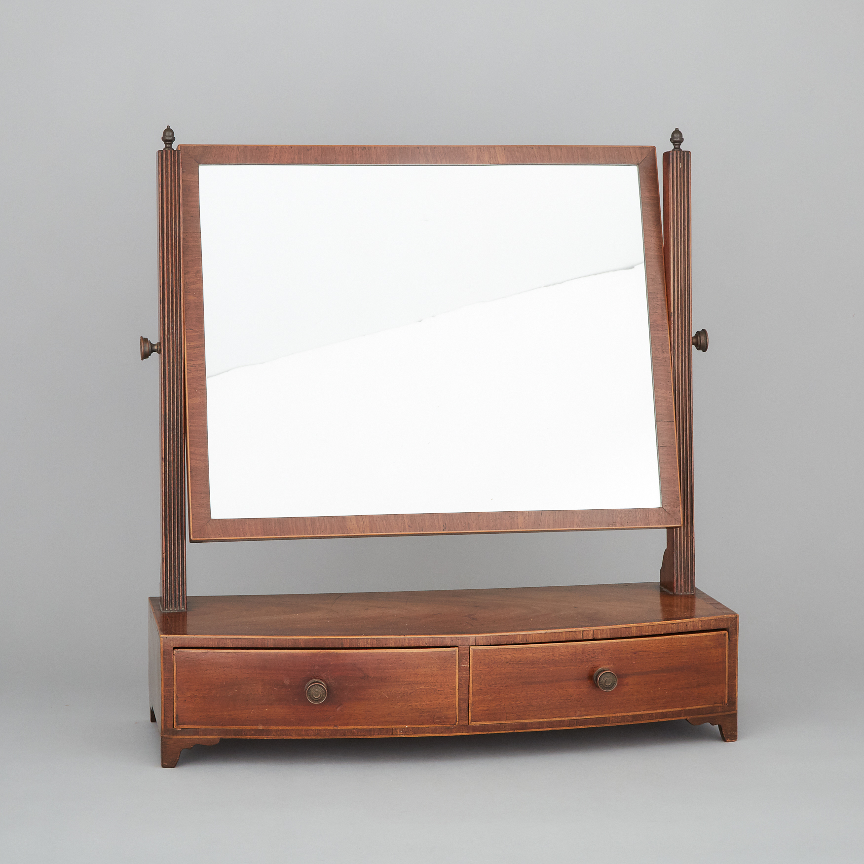 English Regency Cross Banded Mahogany Dresser Mirror, early 19th century