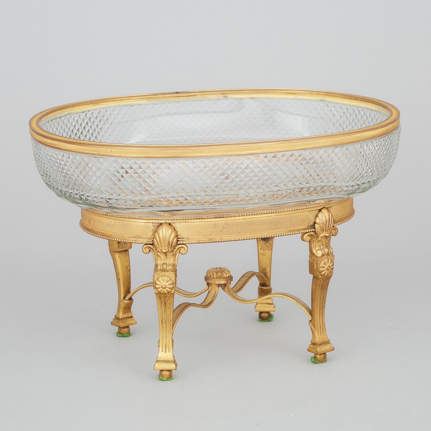 Austrian Neo Classical Ormolu Mounted Cut Glass Centrepiece Bowl on Stand, mid 20th century