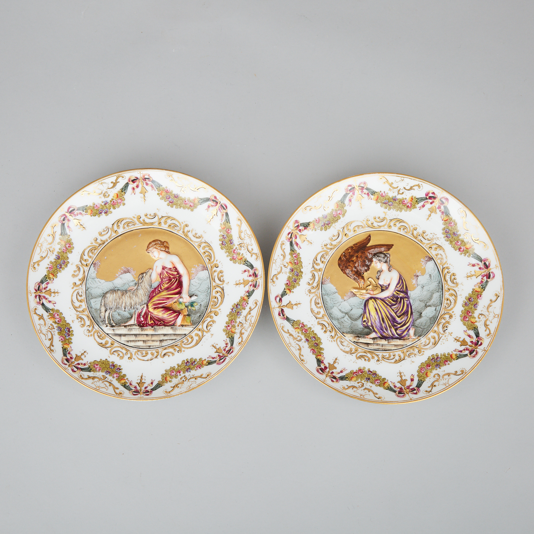 Pair of 'Naples' Plates, early 20th century