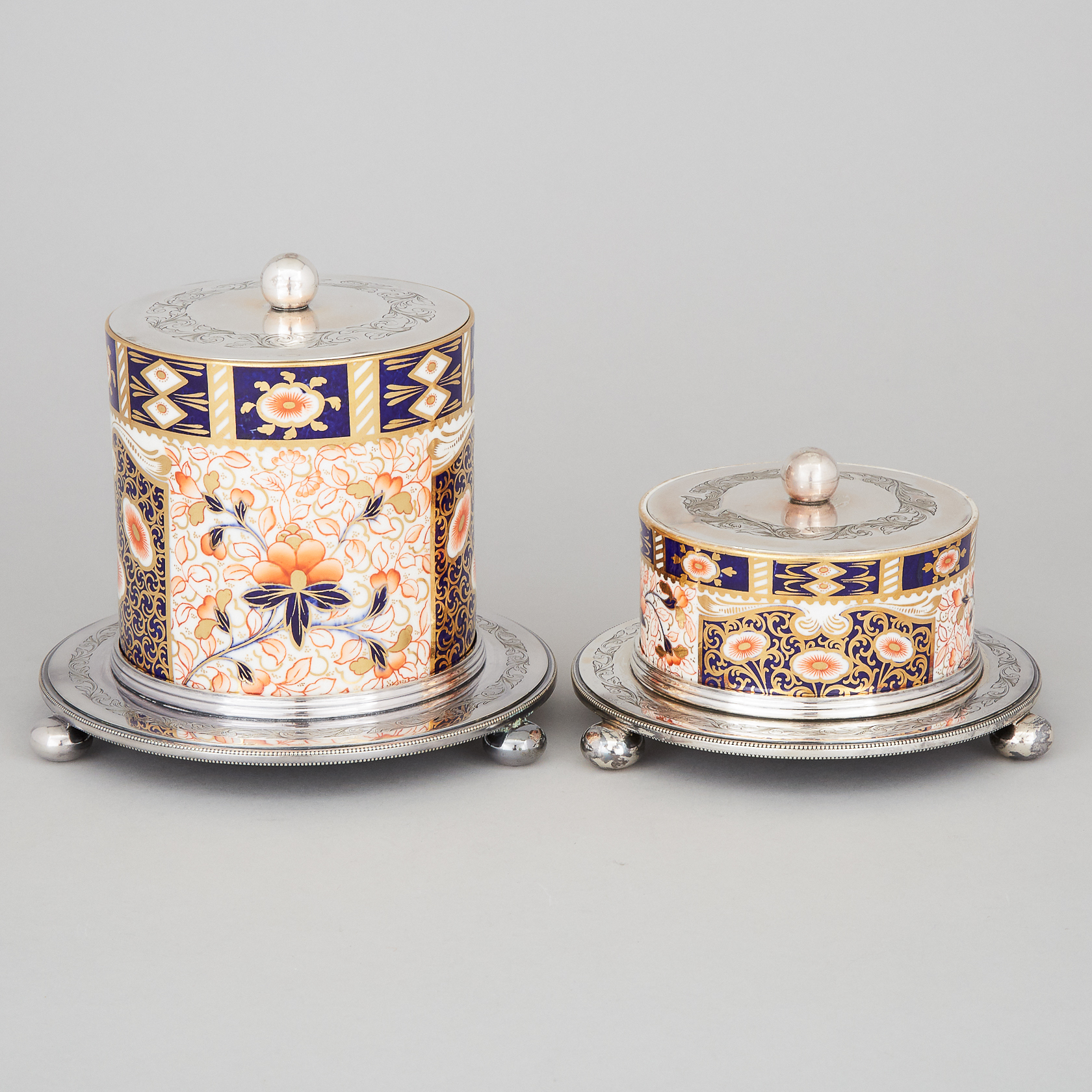 Brownfield Japan Pattern Biscuit Jar and Cheese Dish, late 19th century