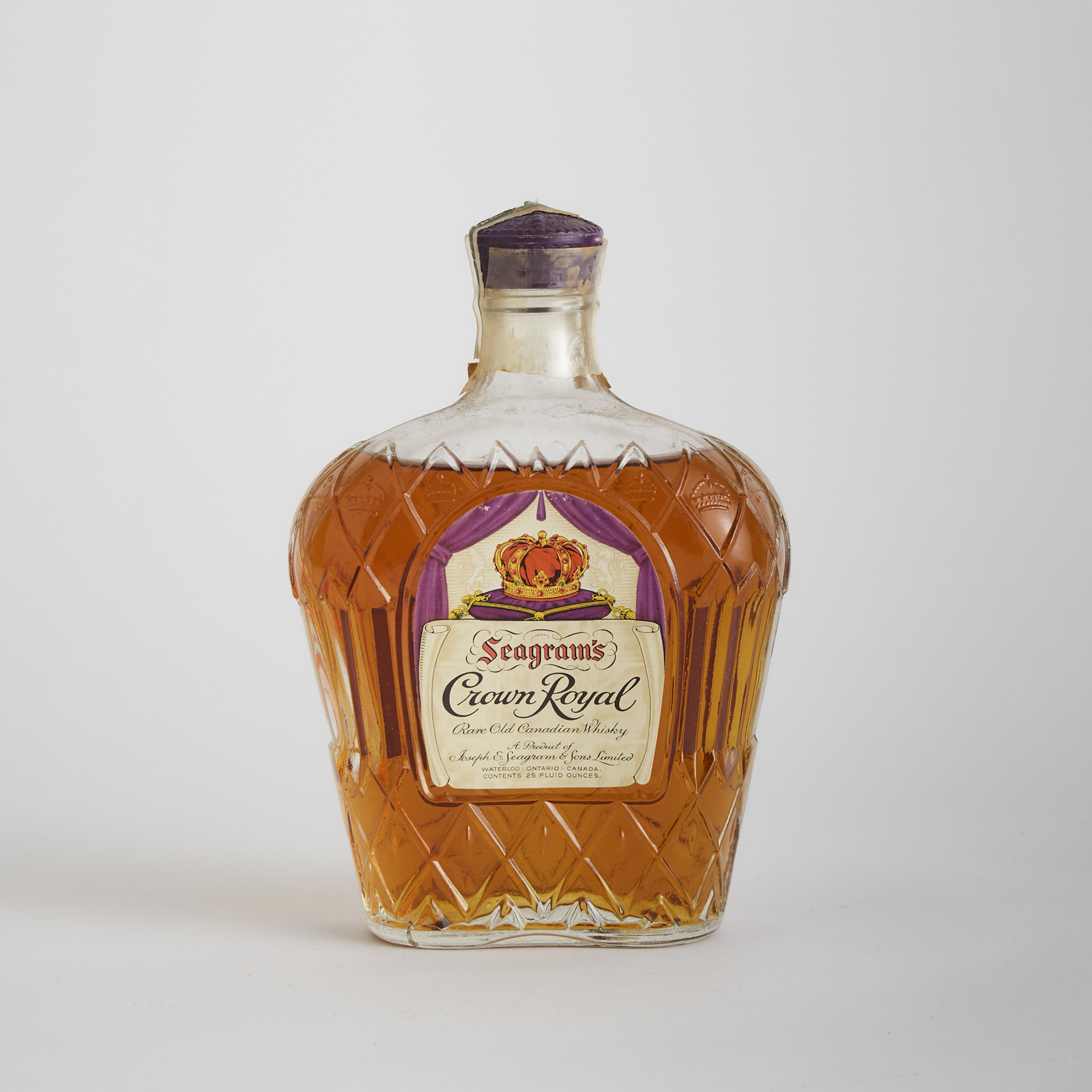 SEAGRAM'S CROWN ROYAL RARE OLD CANADIAN WHISKY (ONE 25 OZ)