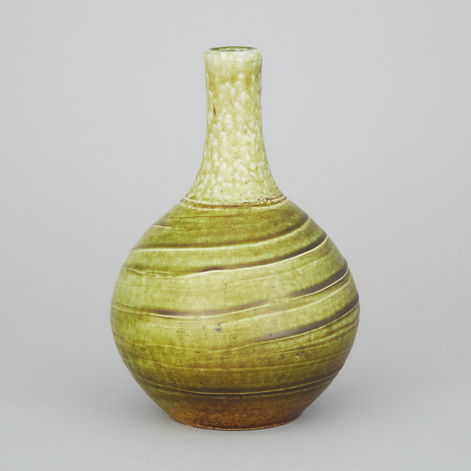Robert Archambeau (Canadian, b.1933), Green Glazed Vase, c.1990