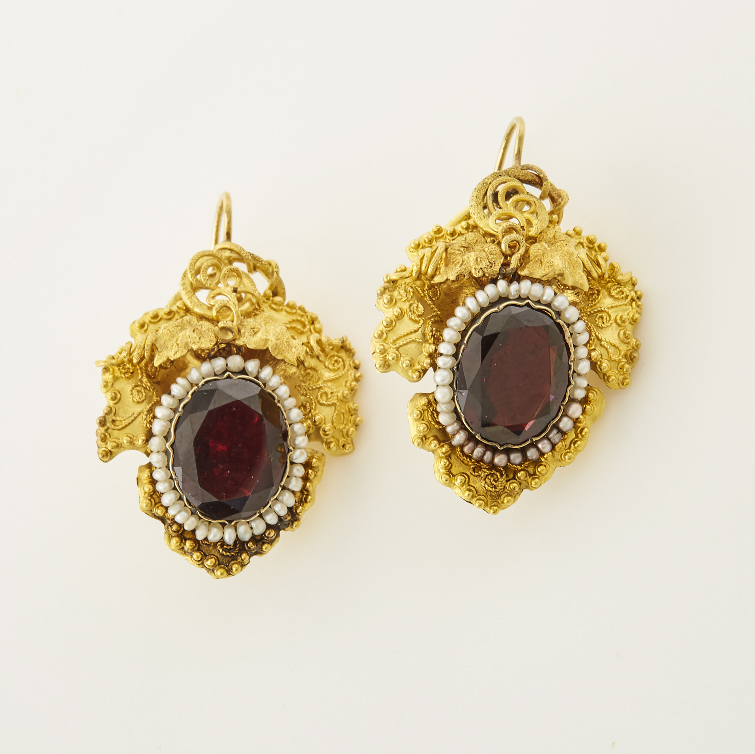 Pair of 19th Century 14k Yellow Gold Earrings