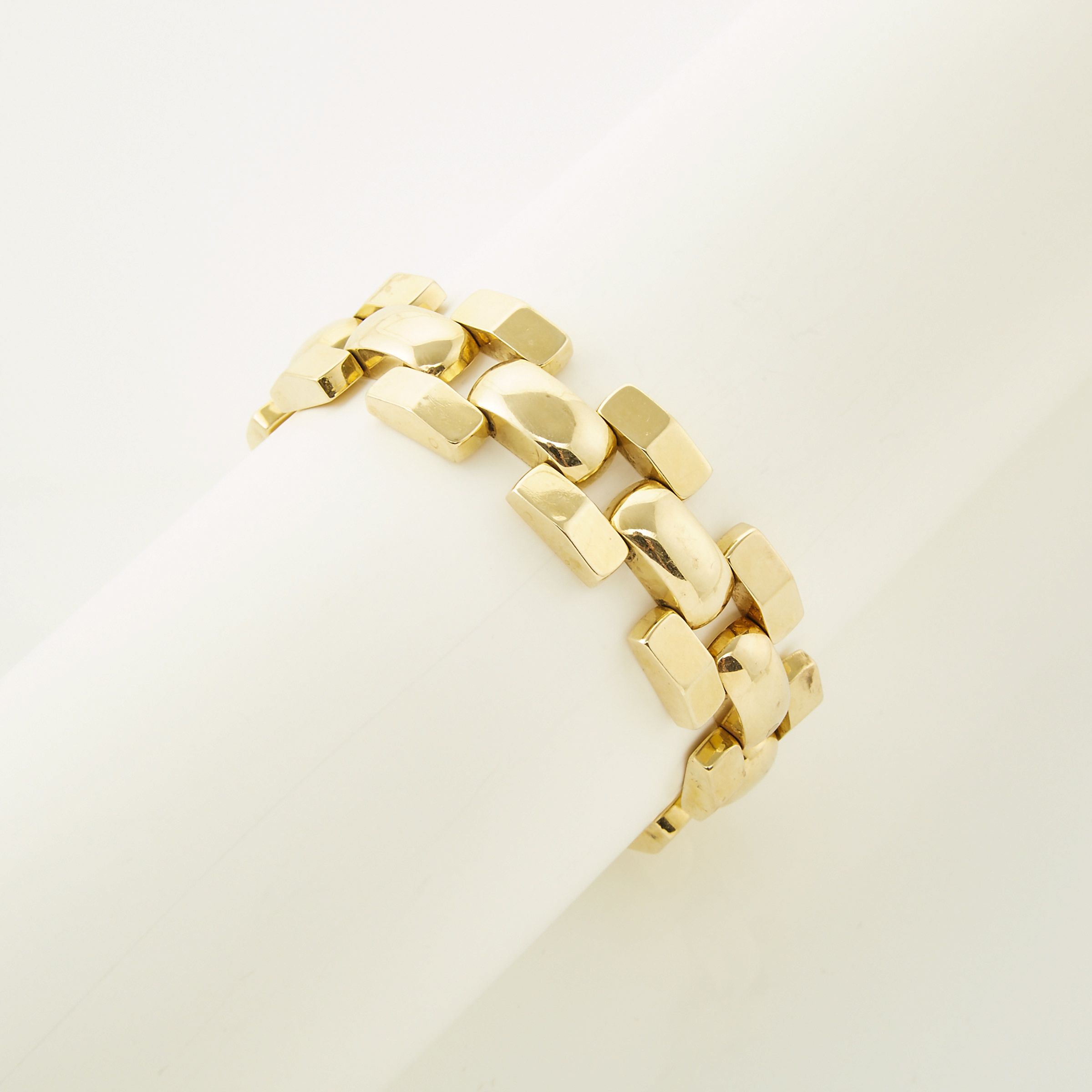 14k Yellow Gold Strap Link Bracelet