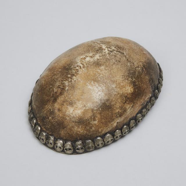 Tibetan Buddhist Silver Lined Kapala (Skull Cap) Bowl, c.1900