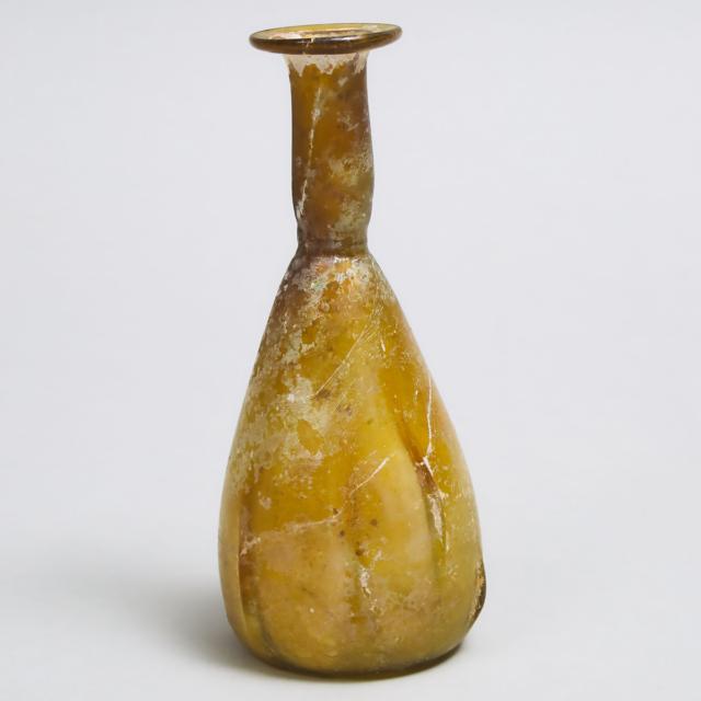 Roman Amber Glass Unguentarium or Phial, 1st century AD 