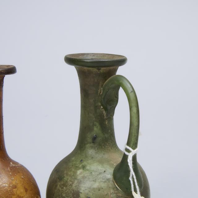 Two Roman Glass Juglets, 100-200 A.D.