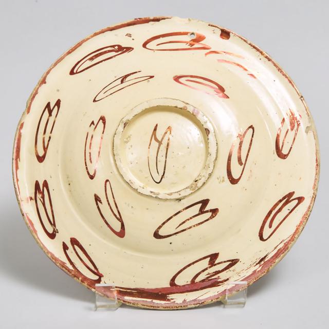 Hispano-Moresque Copper Lustre Pottery Dish, 17th century