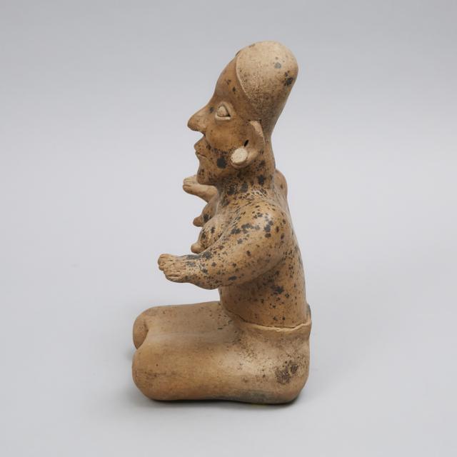 Jalisco Pottery Seated Female Figure, West Mexico, 100 B.C. - 200 A.D.
