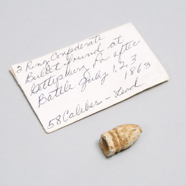 American Civil War Bullet Excavated at Gettysburg, 1863