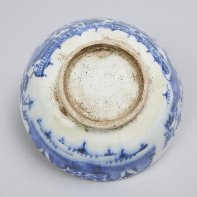 Qajar Blue and White Pottery Bowl, Persia, 18th/19th century