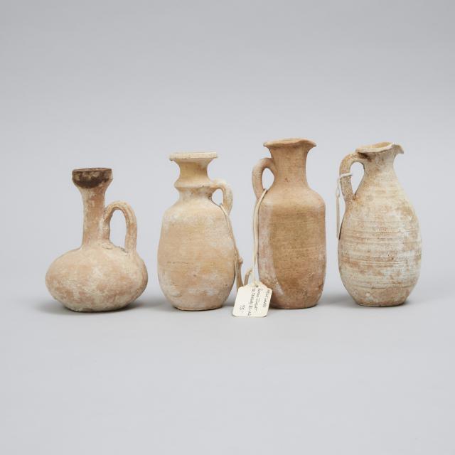 Four Roman Period Levantine-Holy Land Pottery Juglets, 75 B.C.-200 A.D.