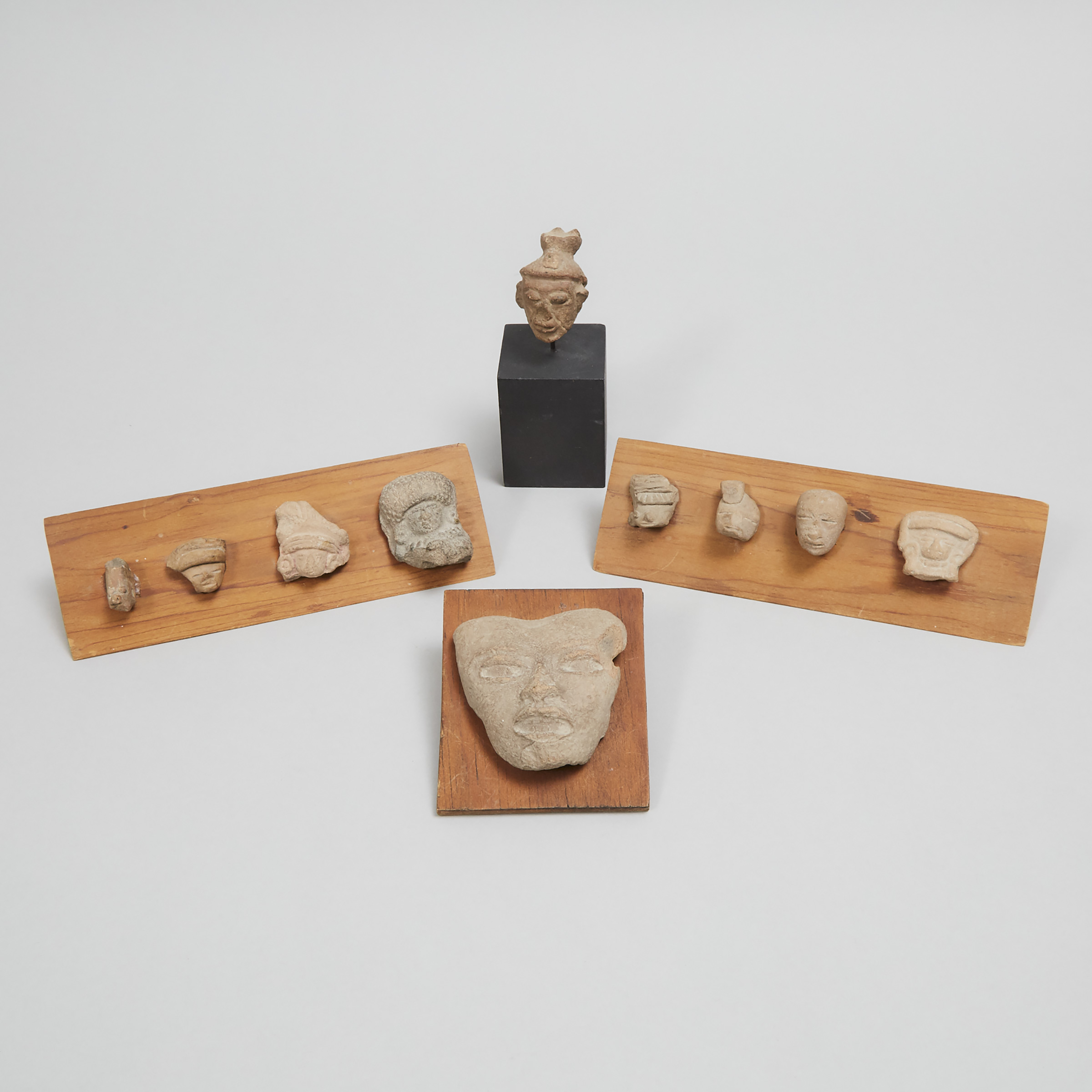 Collection of Ten Teotihuacan Pottery Head Fragments, West Mexico, 50 B.C. - 700 A.D.
