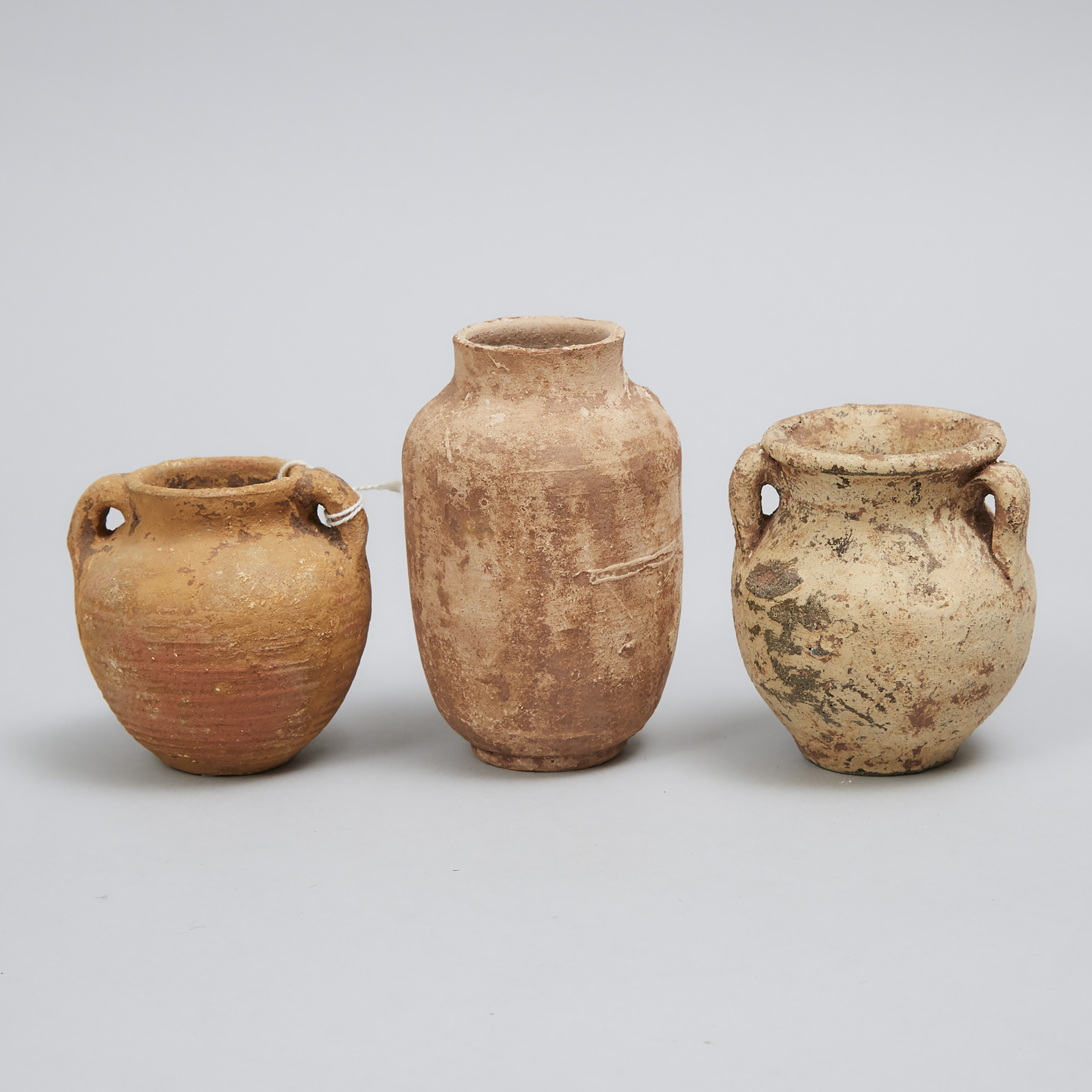 Three Roman Period Levantine-Holy Land Pottery Jars, 100 B.C.-200 A.D.